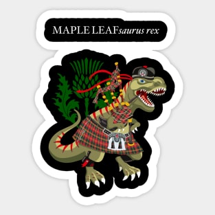 Clanosaurus Rex MAPLELEAFsaurus rex Plaid Maple Leaf Scotland Ireland Family Tartan Sticker